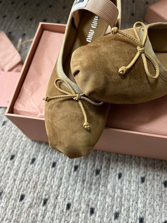 Женские замшевые балетки MIU MIU premium