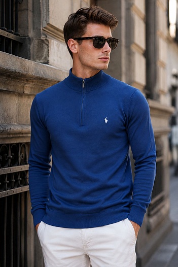 Мужская кофта Роlо Ralрh Lаurеn half-zip - Indigo   