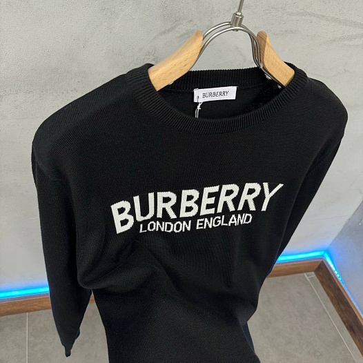 Мужской джемпер Burberry logo-intarsia - Black   