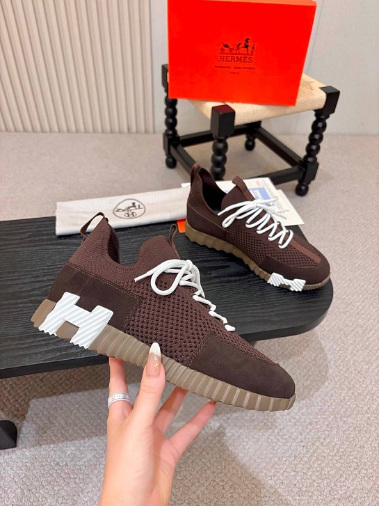 Текстильные кроссовки Hermes lift slip-on