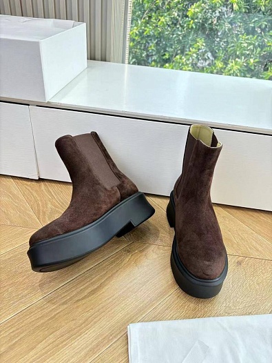 Женские замшевые сапоги The Row premium - Brown   