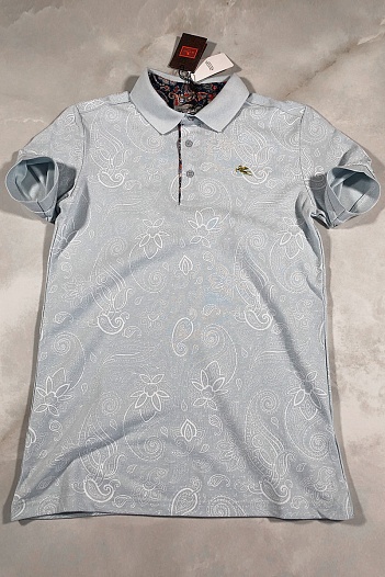 Светло-зелёное мужское поло Etro embroidered-logo   