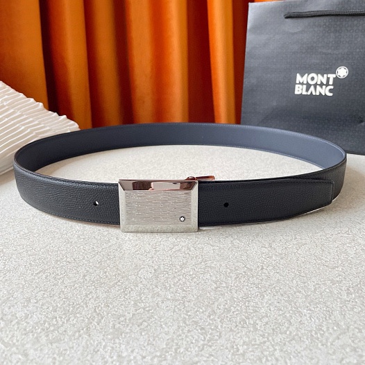 Двусторонний кожаный ремень Montblanc Premium (ширина 3.5 см)   