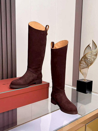Женские замшевые сапоги Loro Piana premium - Red   
