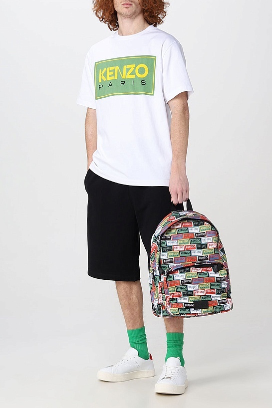 Футболка белого цвета Kenzo Paris logo-print