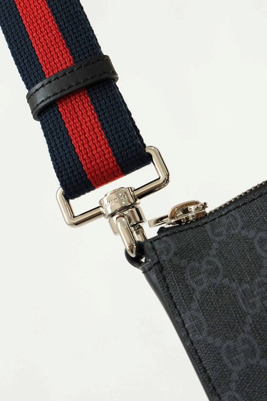 Кожаная сумка Gucci GG Black Supreme Square messenger bag 27x26 см