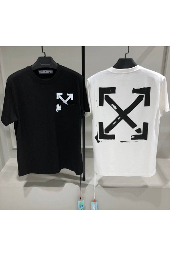 Чёрная оверсайз футболка Off-White Arrows-print