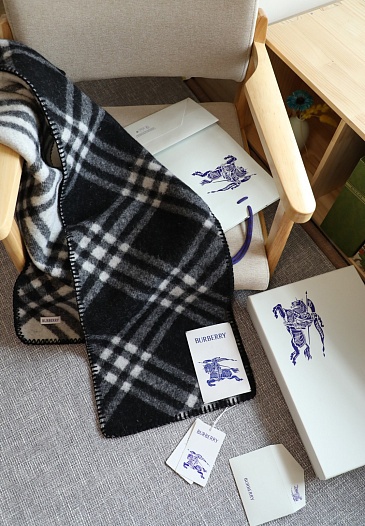 Шарф Burberry Check premium 182x30 см - Black   