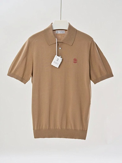 Мужское бежевое поло Brunello Cucinelli premium   