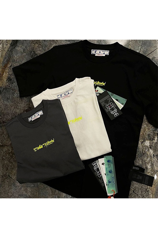 Чёрная оверсайз футболка Off-White x Kaws