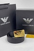 Кожаный чёрный ремень Giorgio Armani 125x3.5 см