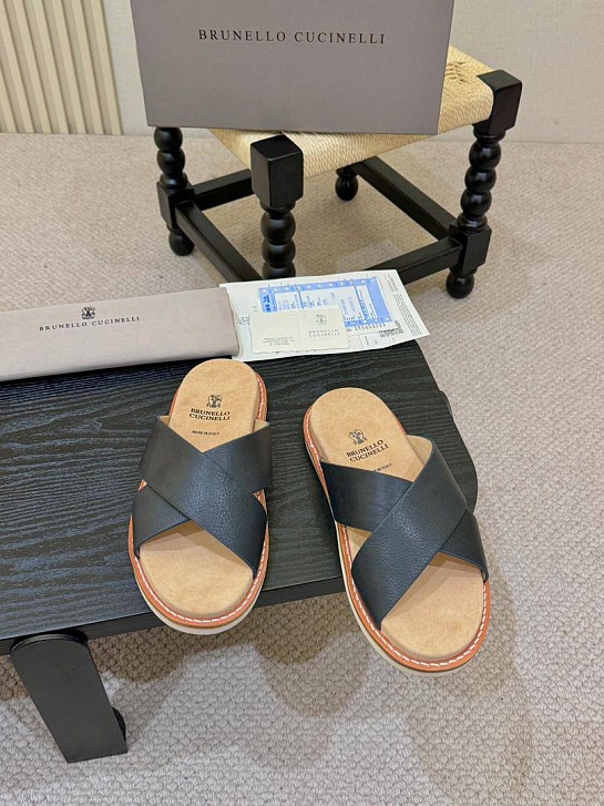 Кожаные шлёпанцы Brunello Cucinelli Crossover