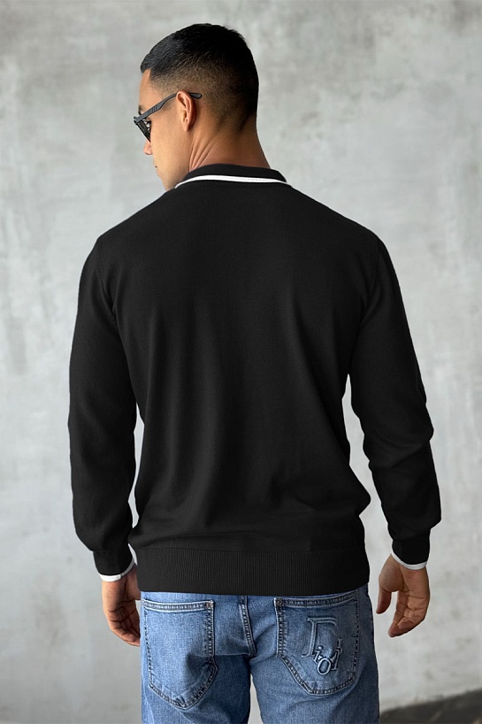 Поло с длинным рукавом Etro Pegaso logo - Black