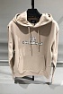 Бежевое оверсайз худи Balenciaga Pixel Logo