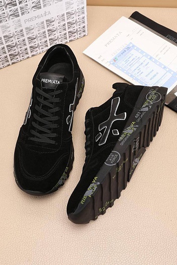 Чёрные замшевые кроссовки Premiata Mick   