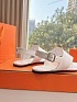 Женские кожаные сандалии Hermes Premium - White