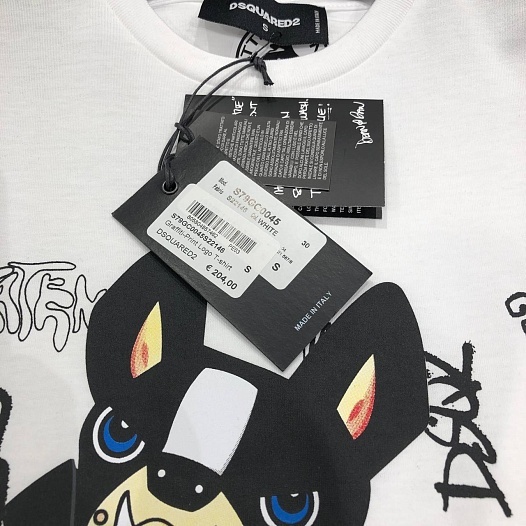 Чёрная мужская футболка Dsquared2 ICON graffiti-print   