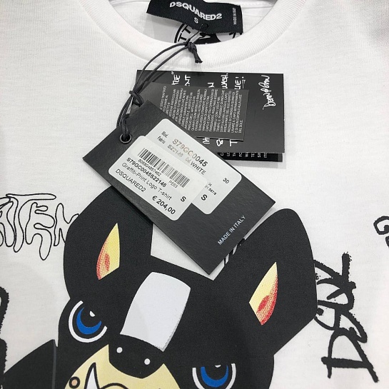 Чёрная мужская футболка Dsquared2 ICON graffiti-print