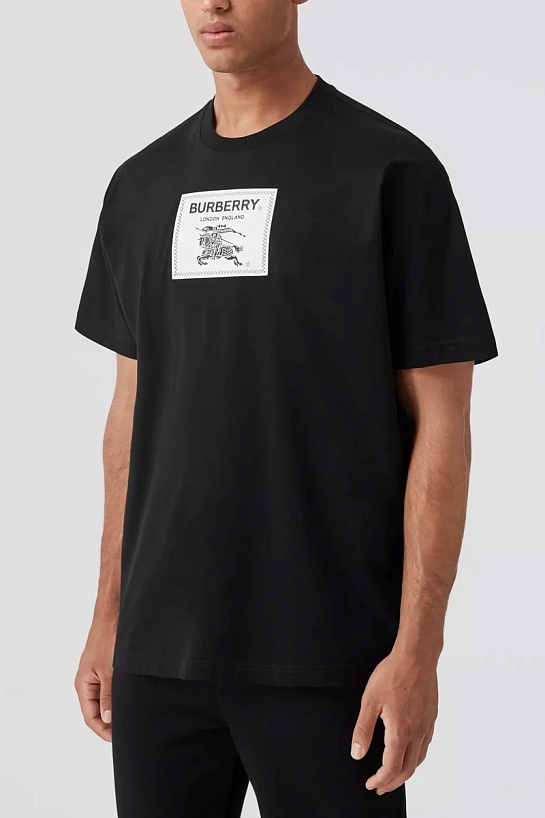 Чёрная футболка Burberry Roundwood Label