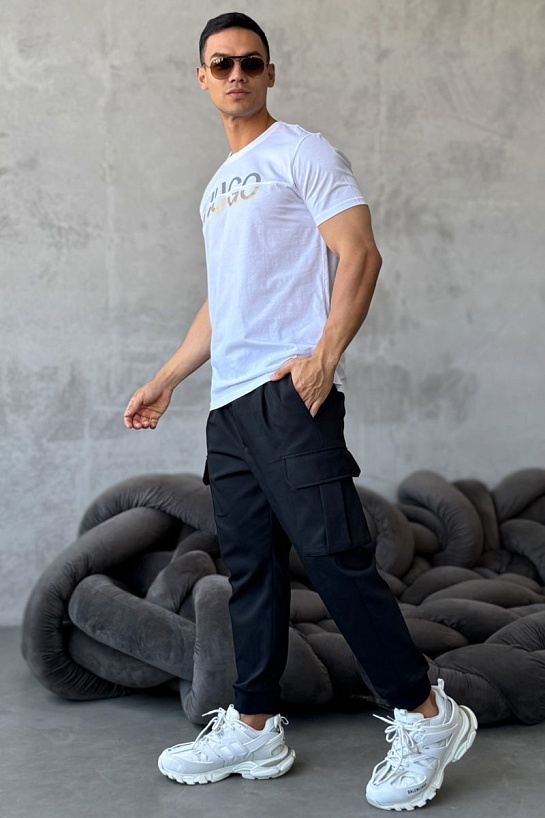 Мужская белая футболка Hugo Boss