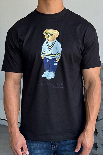Мужская чёрная футболка Polo Ralph Lauren "Bear"   