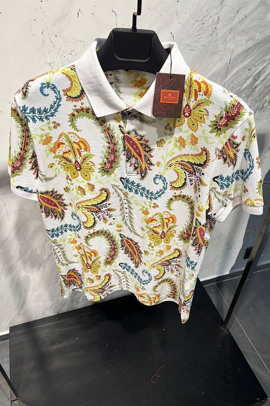 Мужское поло Etro "Floral" - Multicolor