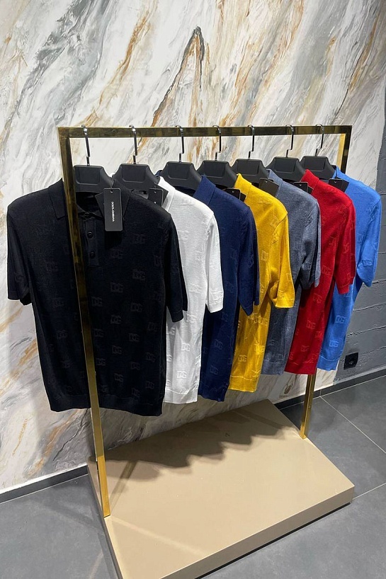 Мужское поло Dolce & Gabbana monogram all-over - White