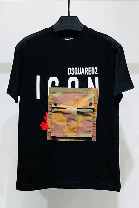 Мужская футболка Dsquared2 Camo Pocket - Black