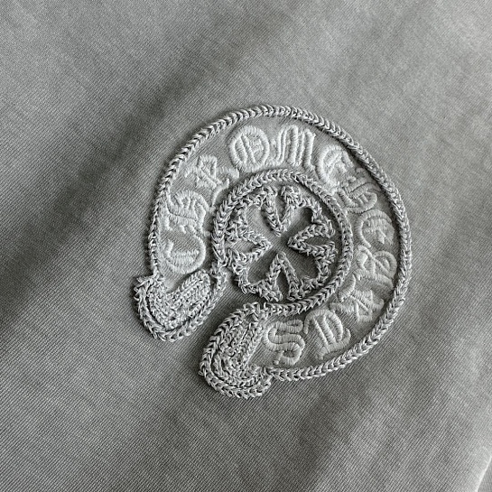 Серая оверсайз футболка Chrome Hearts Premium