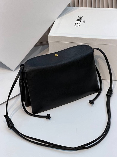 Кожаная сумка Celine Trio Flap premium 22.5x13x3.5 см   
