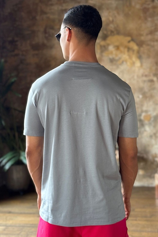 Мужская серая футболка Givenchy 4G logo print