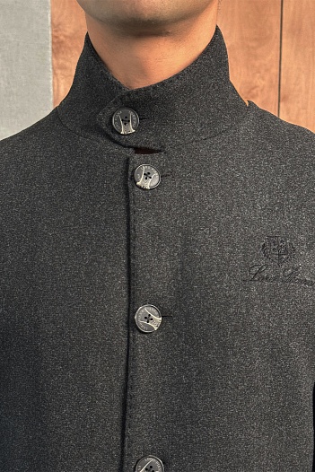 Мужское пальто серого цвета Loro Piana   