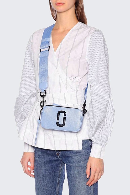 Кожаная сумка Marc Jacobs The Snapshot Dreamy Blue 19x11 см