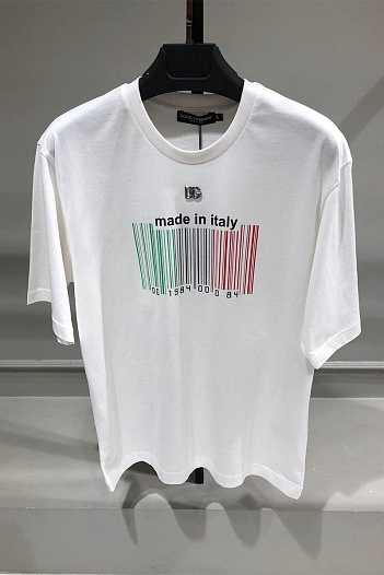 Белая оверсайз футболка Dolce&Gabbana barcode-print   