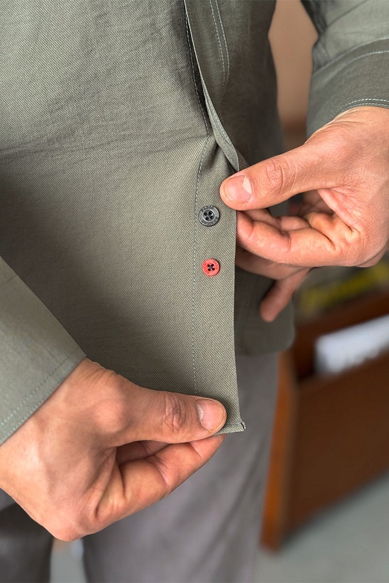 Мужская рубашка Hermes H embroidered - Khaki