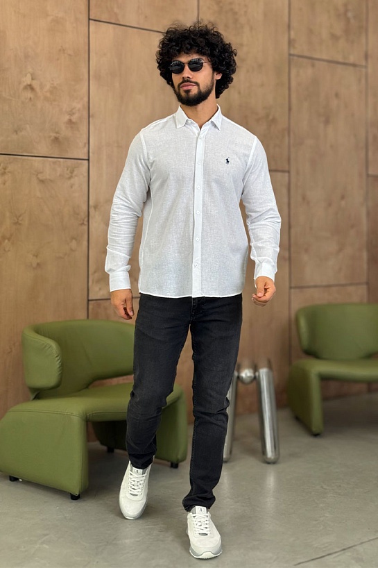 Мужская рубашка Роlо Ralрh Lаurеn белого цвета