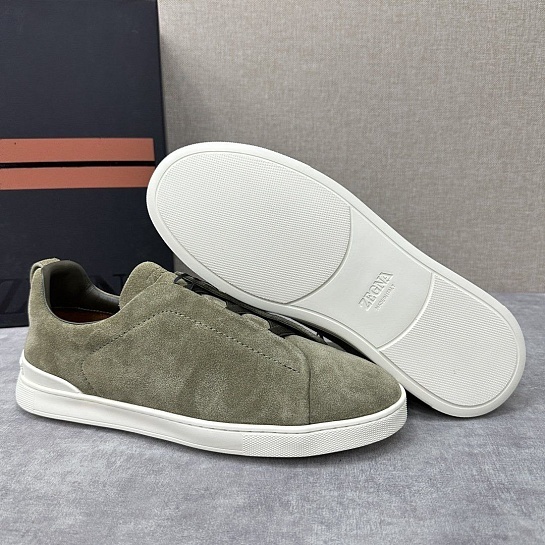 Мужские кроссовки Ermenegildo Zegna Triple Stitch Suede - Khaki