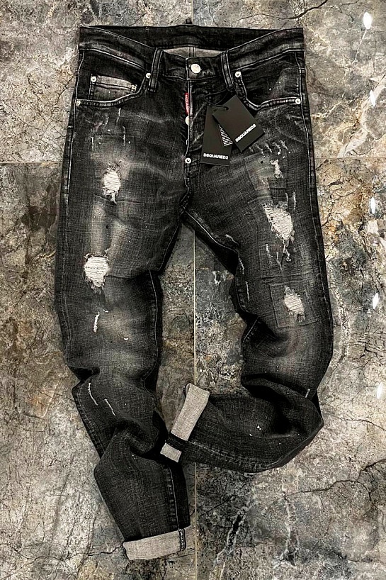 Мужские чёрные джинсы Dsquared2
