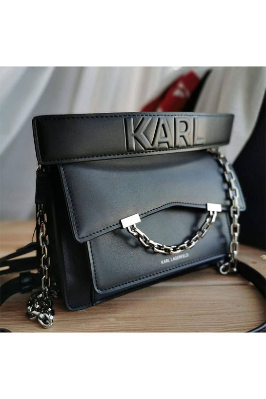 Кожаная сумка-сетчел Karl Lagerfeld Seven 21x15 см