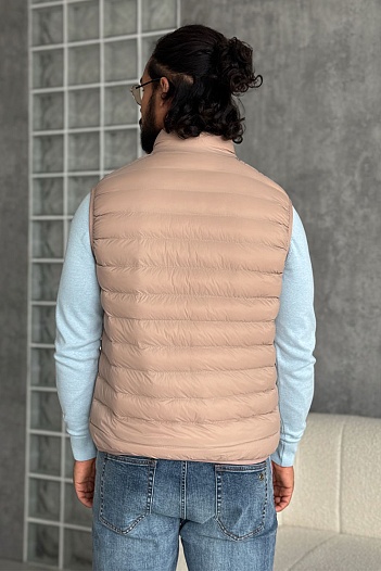 Бежевый двусторонний жилет Loro Piana   