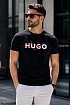 Футболка чёрного цвета Hugo Boss Dakaishi double logo