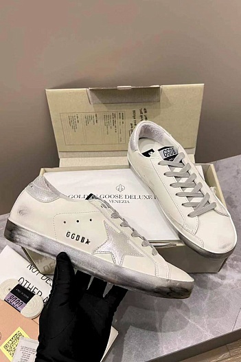 Женские кожаные кроссовки Golden Goose Super Star premium   