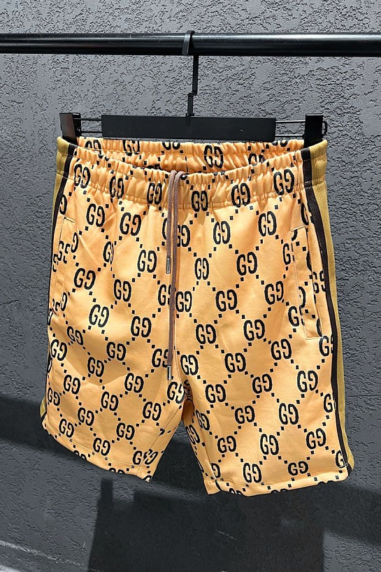 Мужские шорты жёлтого цвета Gucci GG jacquard