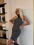 Женское вязаное платье Hermes Premium - Grey