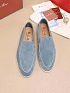 Мужские замшевые лоферы Loro Piana Summer Walk - Blue