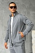 Мужская кофта на молнии Zegna серого цвета