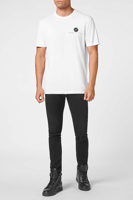 Мужская белая футболка Philipp Plein Hexagon