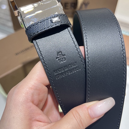 Кожаный ремень Burberry Check TB premium   