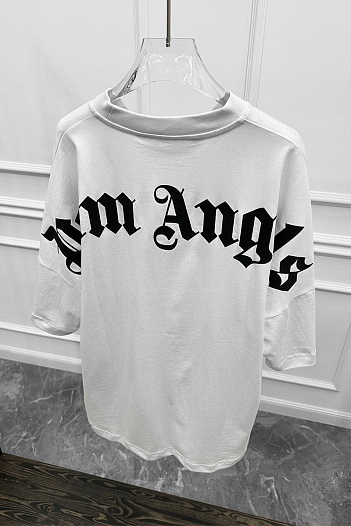 Белая оверсайз футболка Palm Angels logo-print   