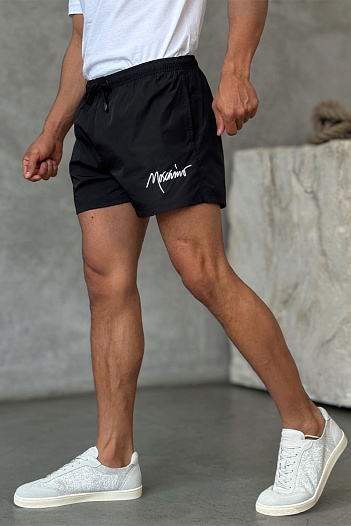 Чёрные шорты Moschino embroidered logo   